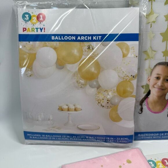 D19 Party Decorations- 6 piece Pinkies Up party decor, balloon arch, backdrop, s - Picture 3 of 4
